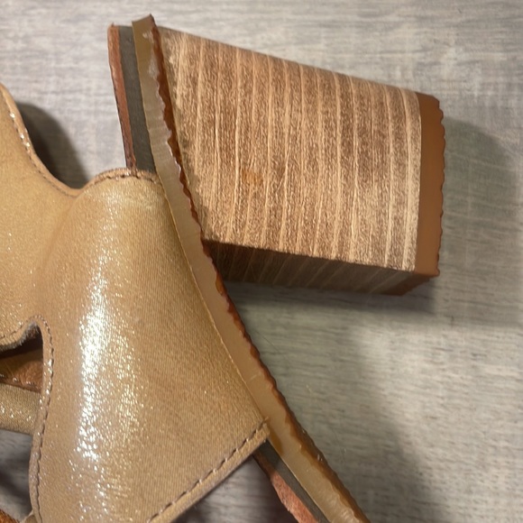 Made in Portugal sz 37 Felmini camel and glittery tan soft leather - Picture 5 of 12